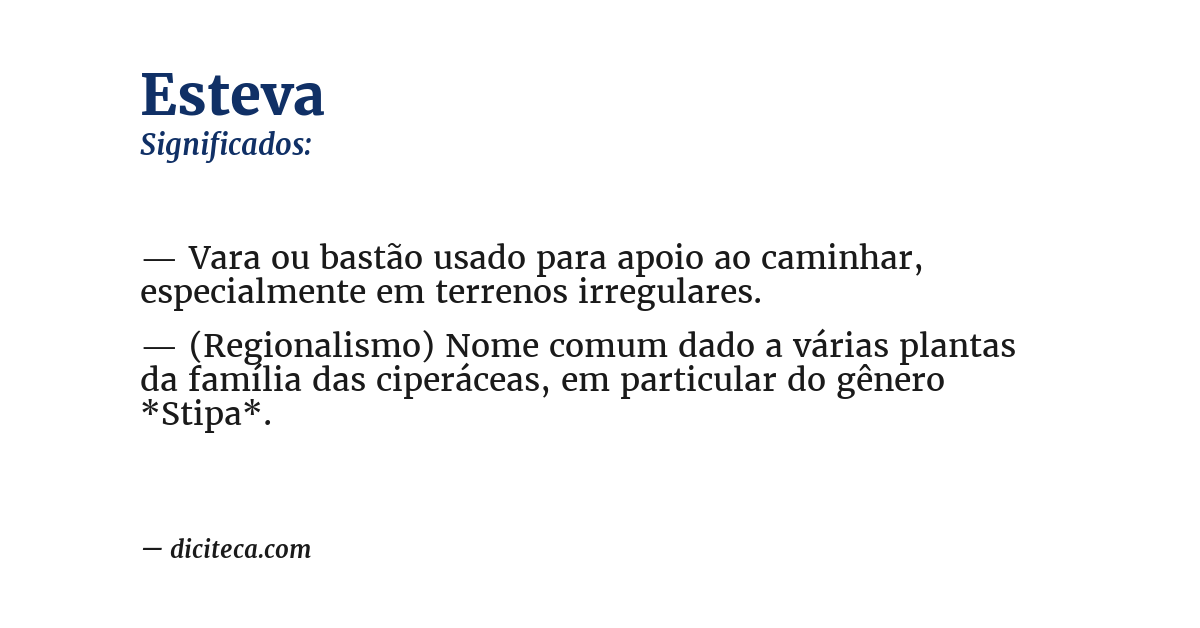 Significado de esteva