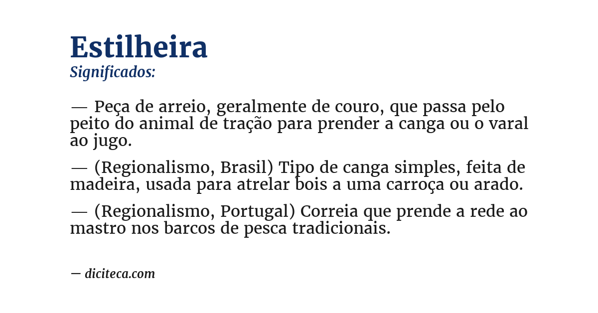 Significado de estilheira
