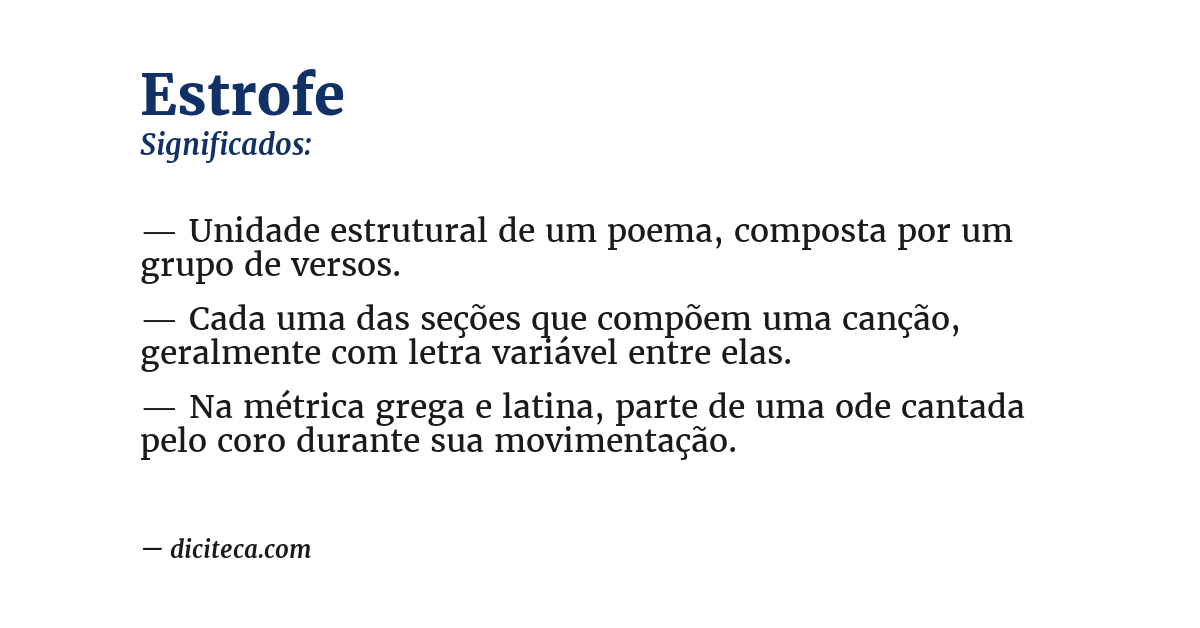 Significado de estrofe