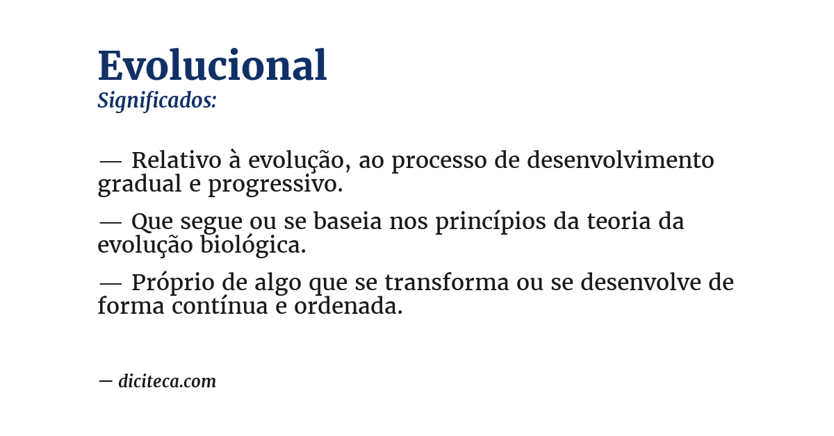 Significado de evolucional