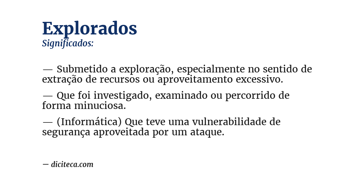 Significado de explorados
