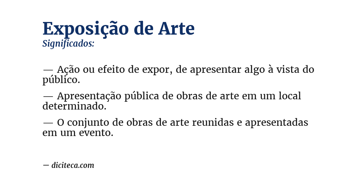 Significado de exposição de arte