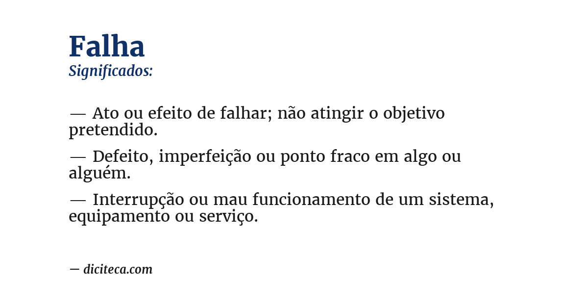 Significado de falha