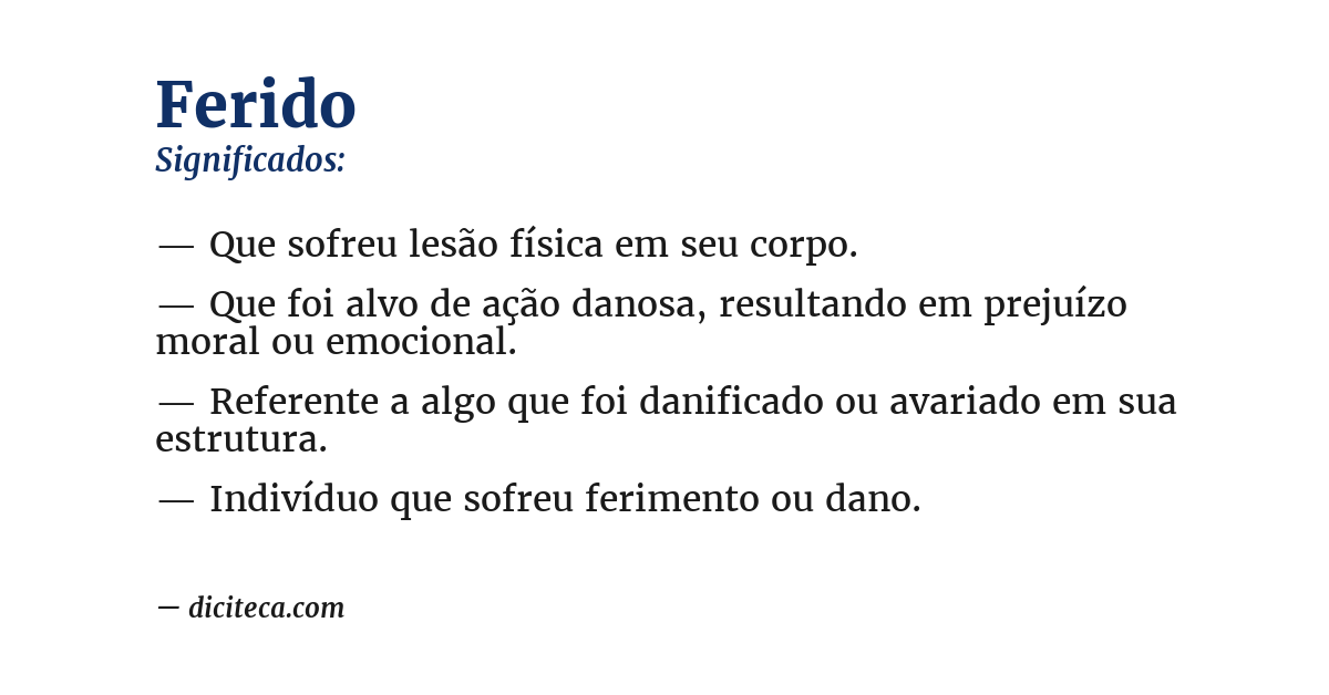 Significado de ferido