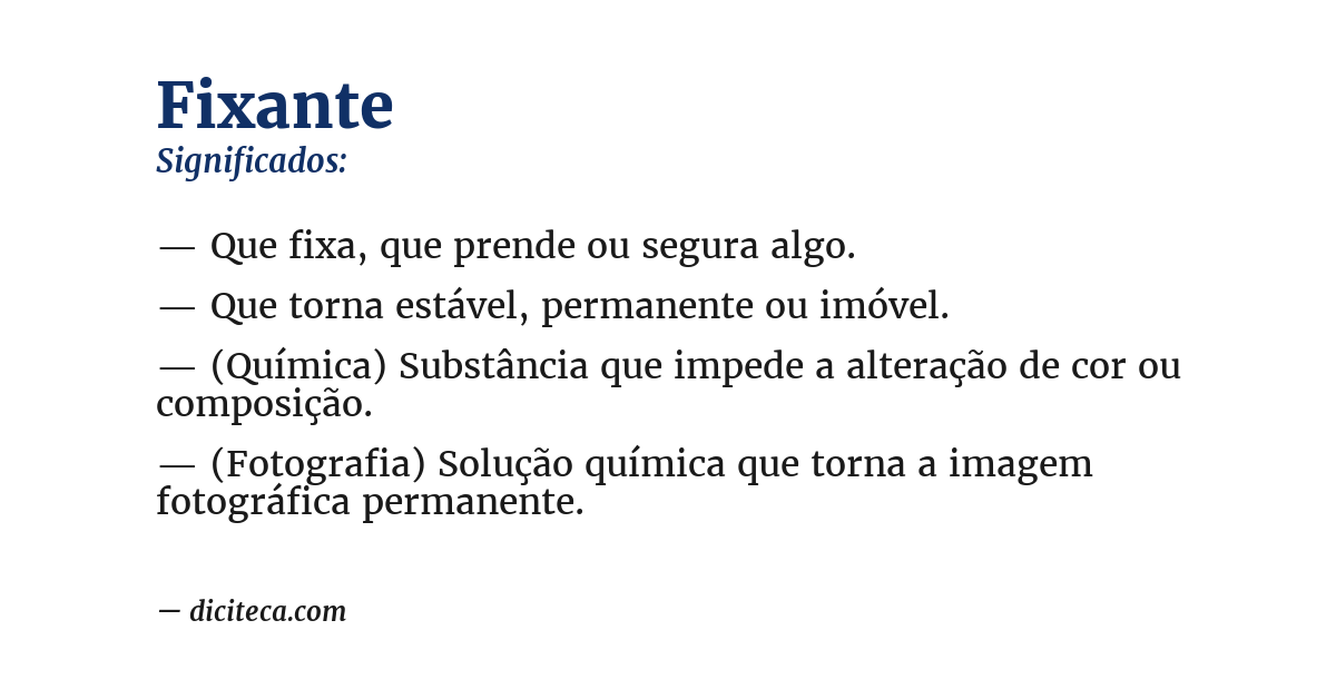 Significado de fixante