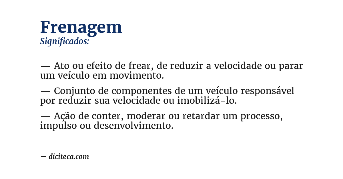 Significado de frenagem