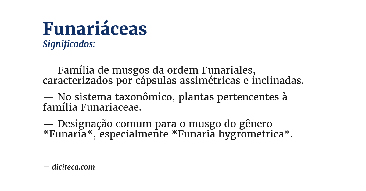 Significado de funariáceas