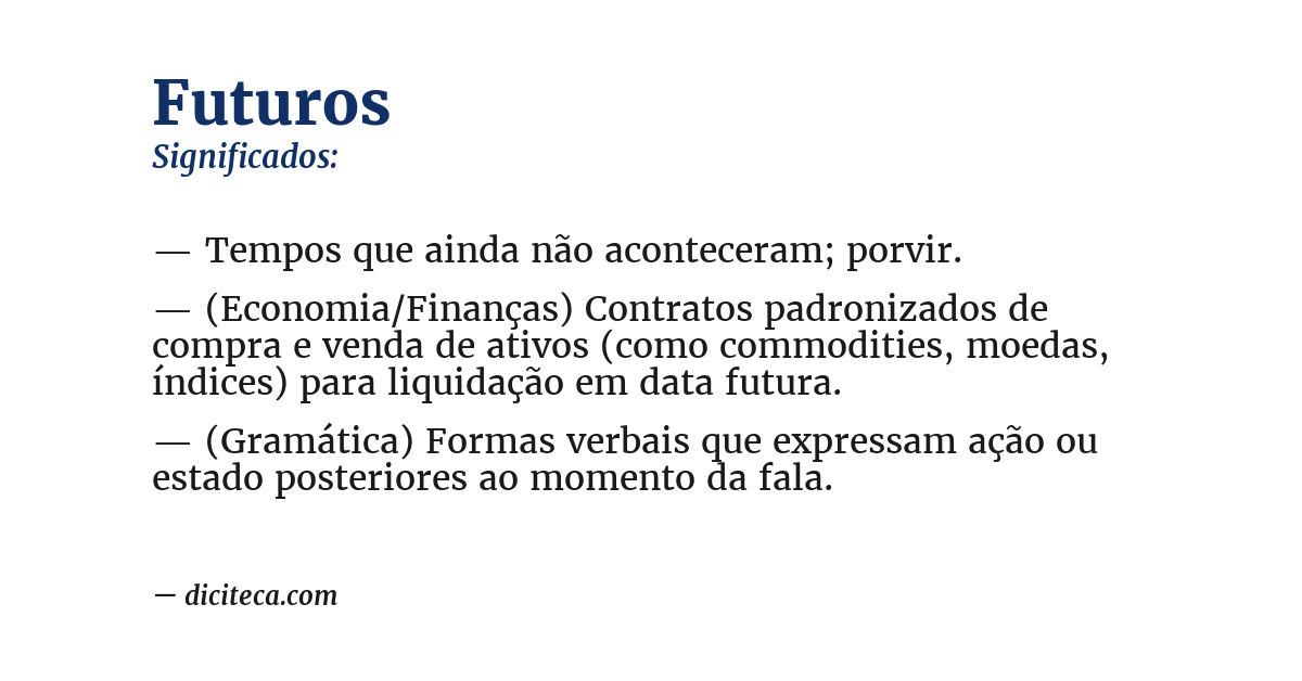 Significado de futuros