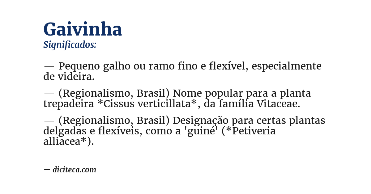 Significado de gaivinha