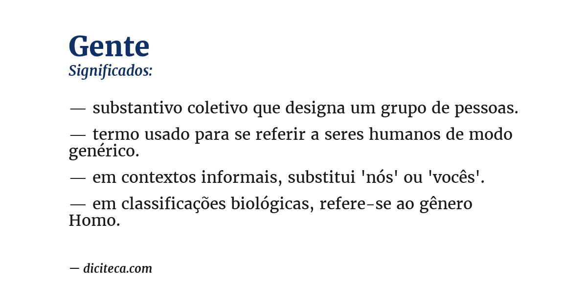 Significado de gente