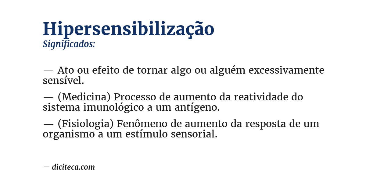 Significado de hipersensibilização