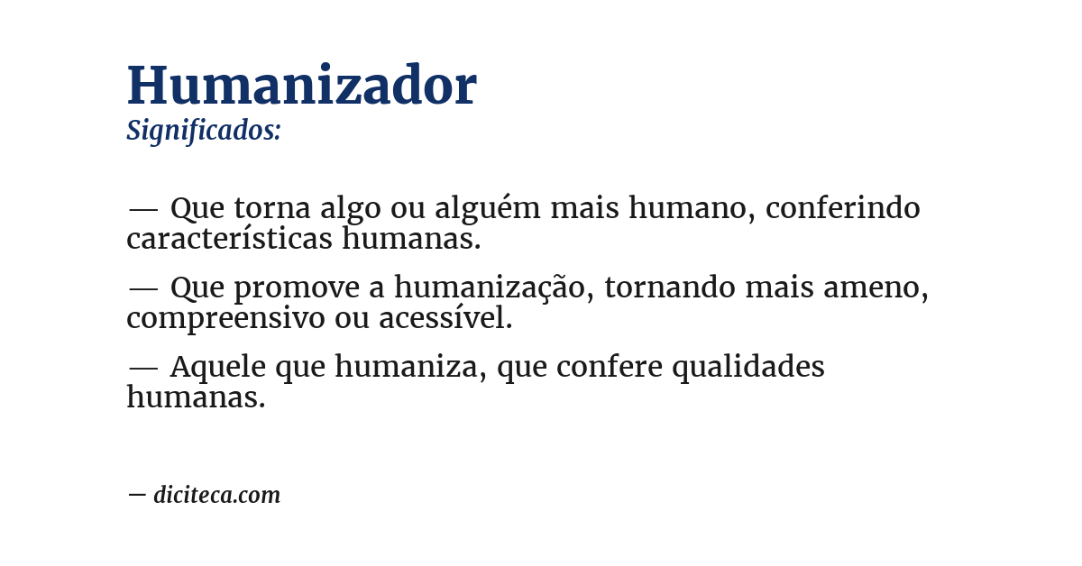 Significado de humanizador