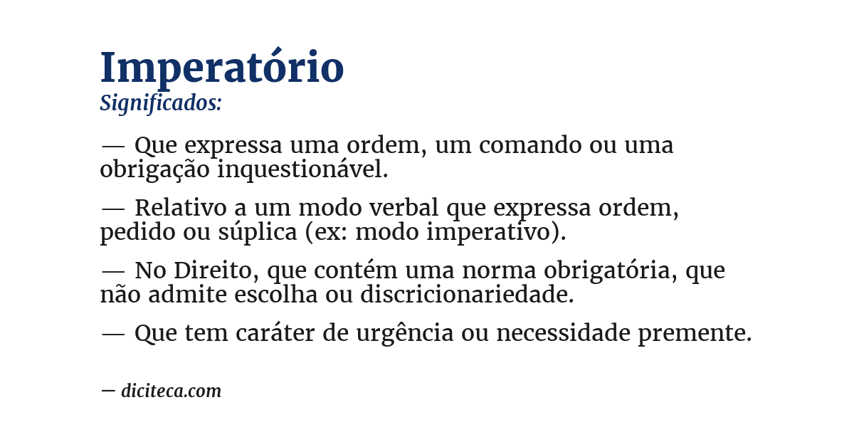 Significado de imperatório