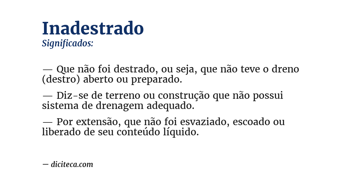 Significado de inadestrado