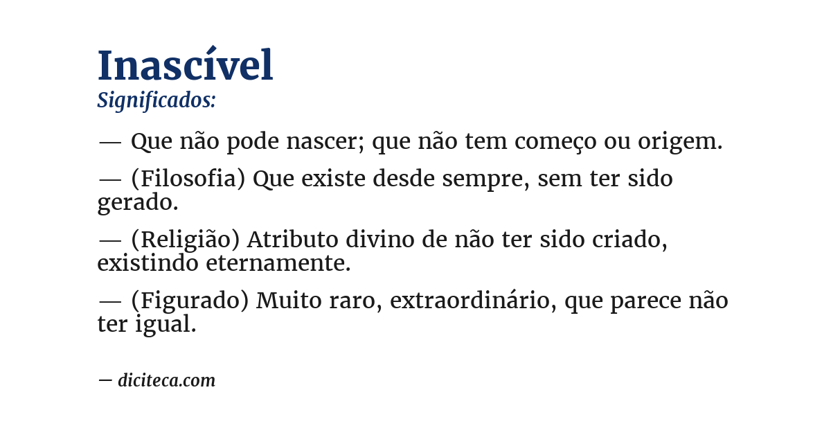 Significado de inascível
