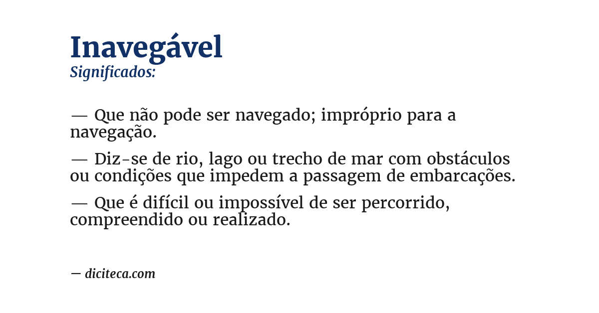 Significado de inavegável