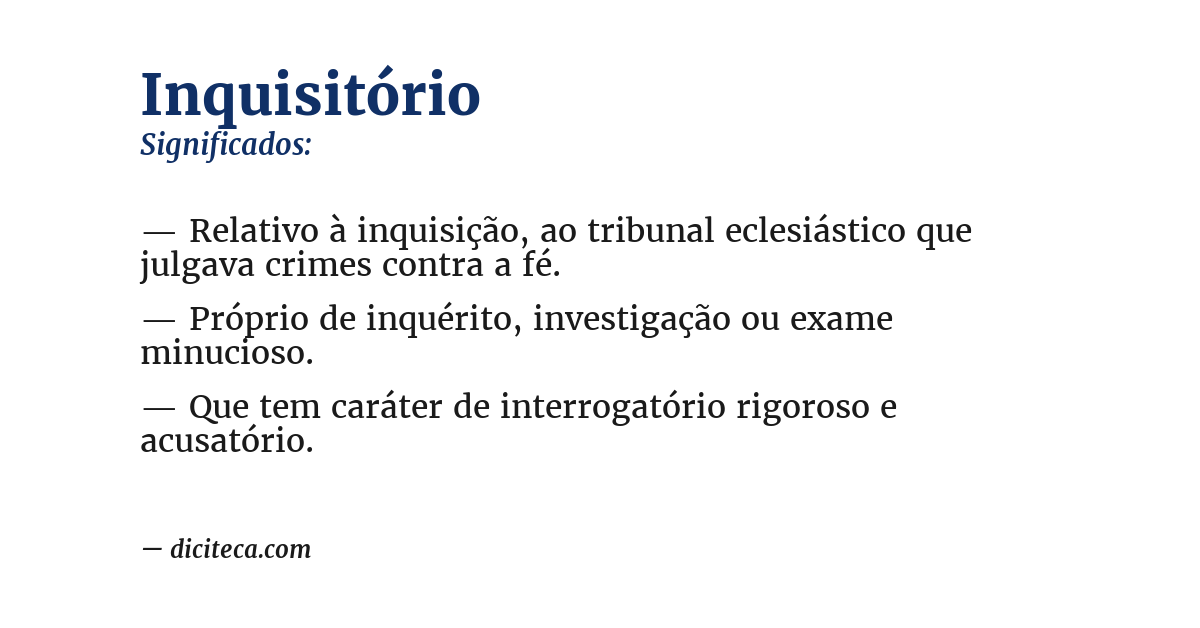 Significado de inquisitório
