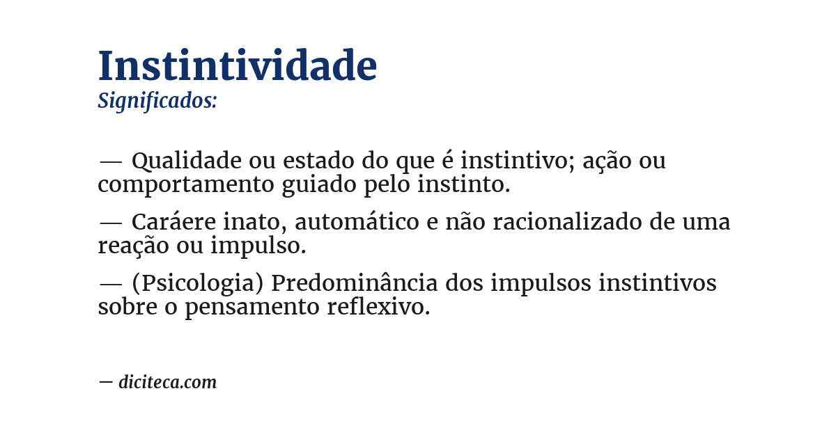 Significado de instintividade