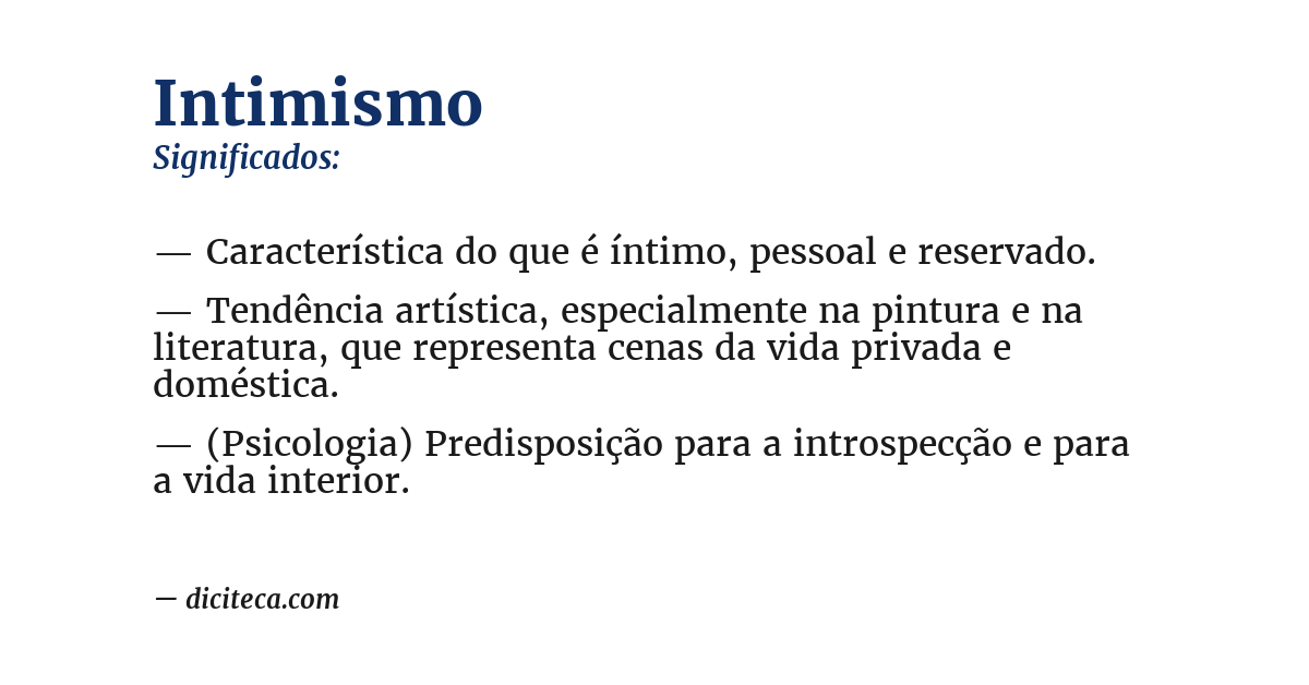 Significado de intimismo