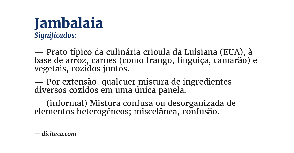 Significado de jambalaia