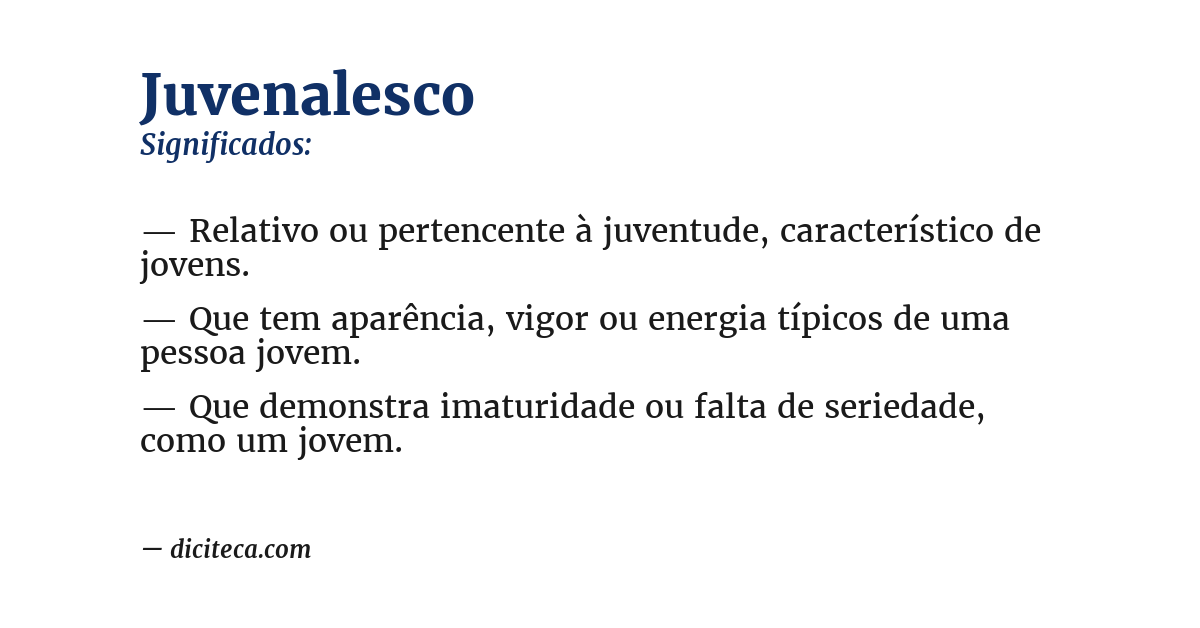 Significado de juvenalesco
