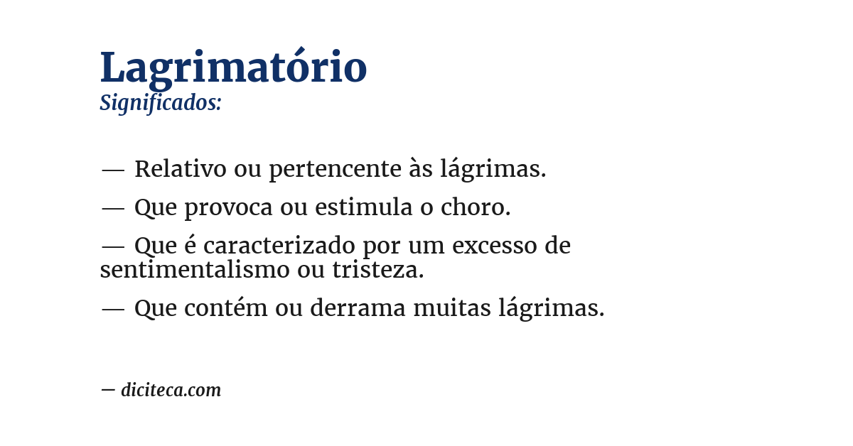 Significado de lagrimatório