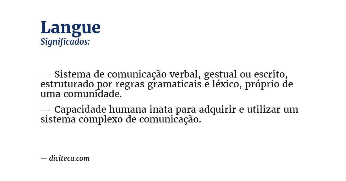 Significado de langue