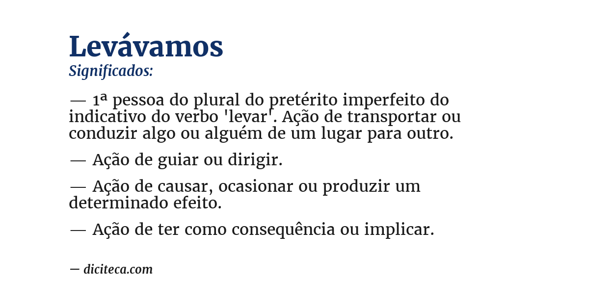Significado de levávamos