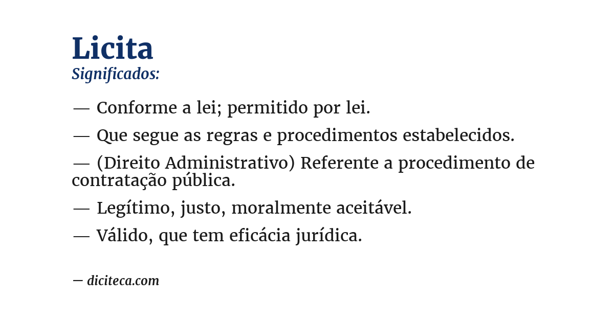 Significado de licita