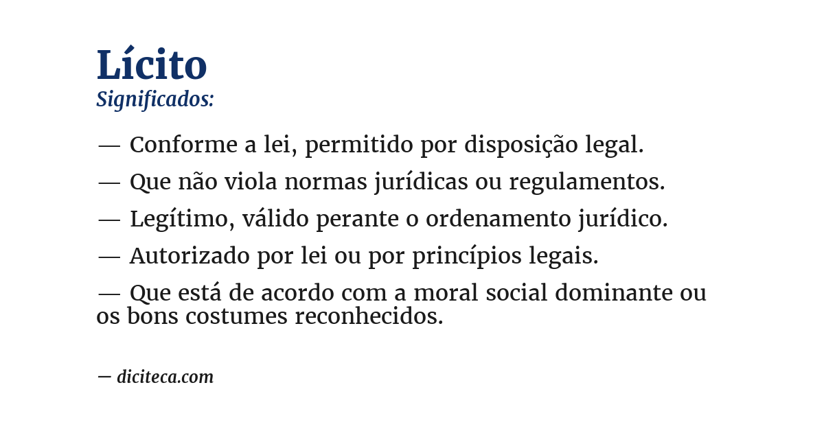 Significado de lícito