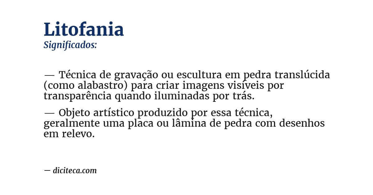 Significado de litofania