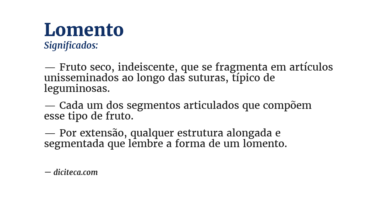 Significado de lomento