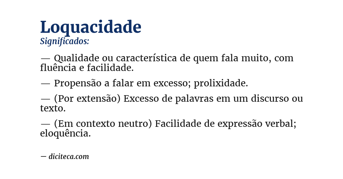 Significado de loquacidade