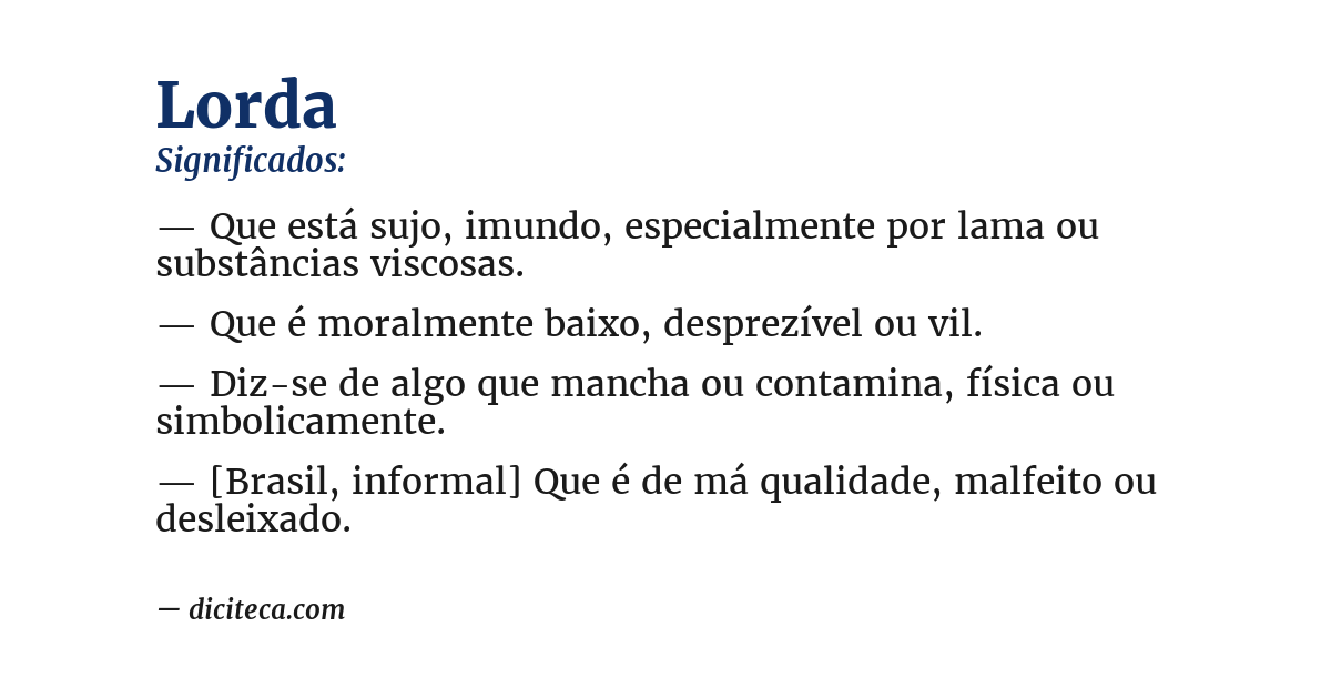 Significado de lorda
