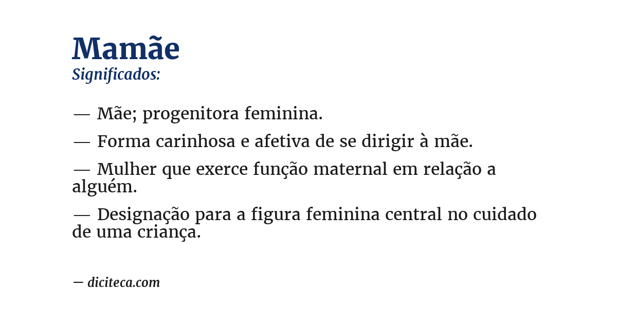 Significado de mamãe