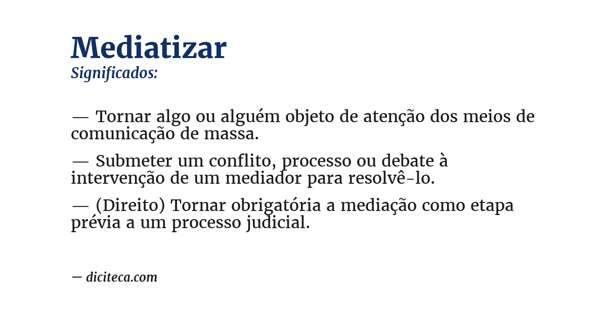 Significado de mediatizar