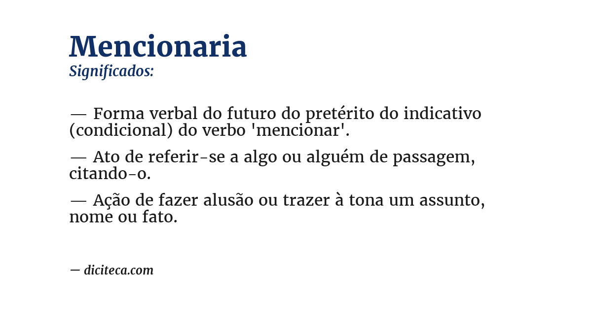 Significado de mencionaria