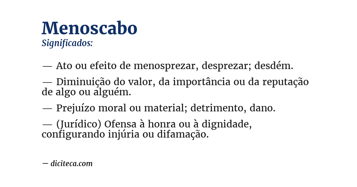 Significado de menoscabo