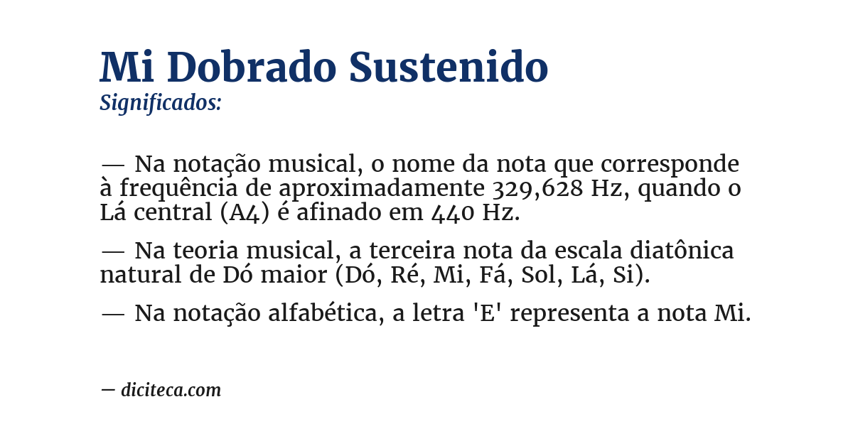 Significado de mi dobrado sustenido
