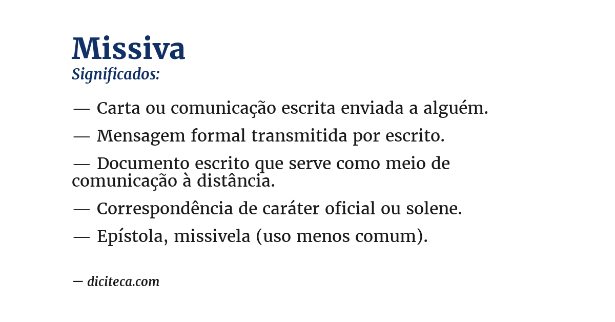 Significado de missiva