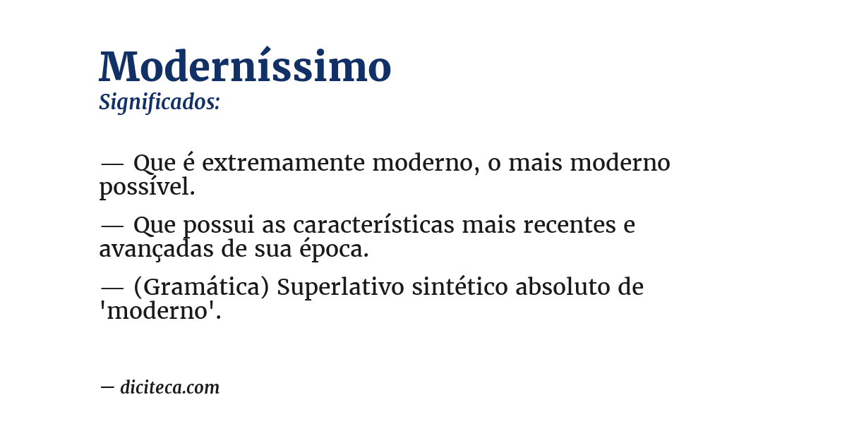 Significado de moderníssimo