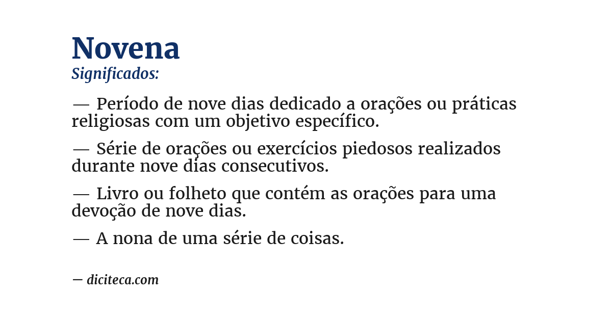 Significado de novena