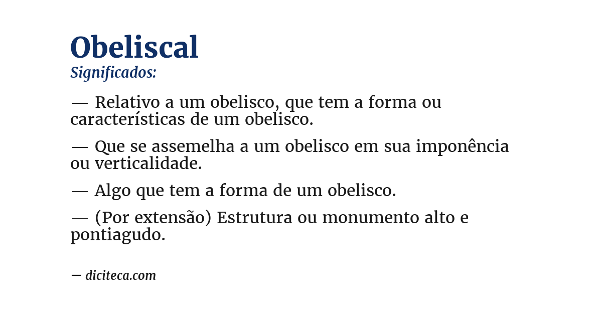 Significado de obeliscal