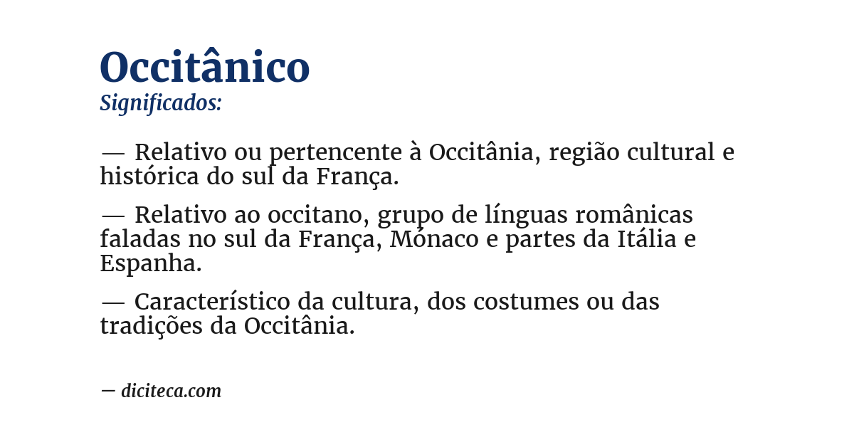 Significado de occitânico