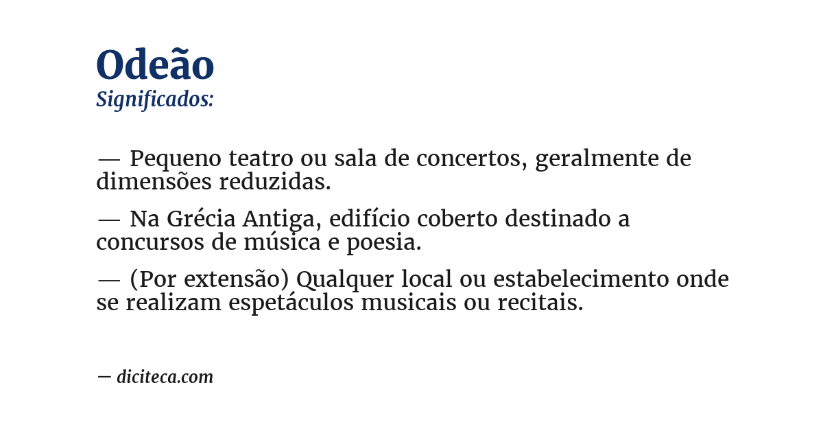 Significado de odeão