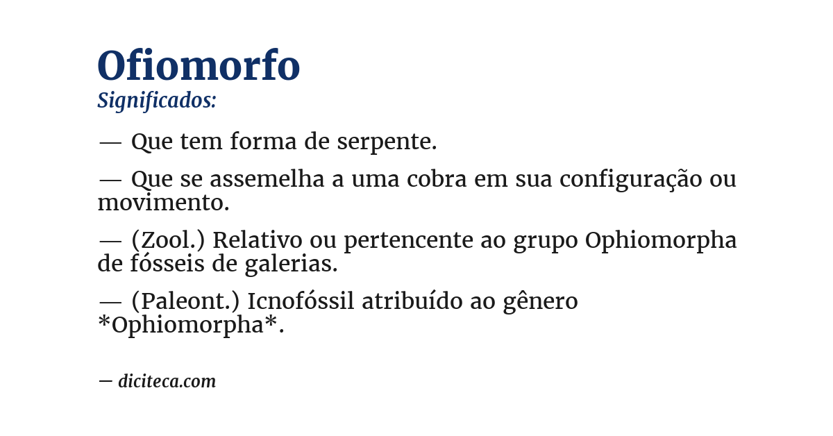 Significado de ofiomorfo
