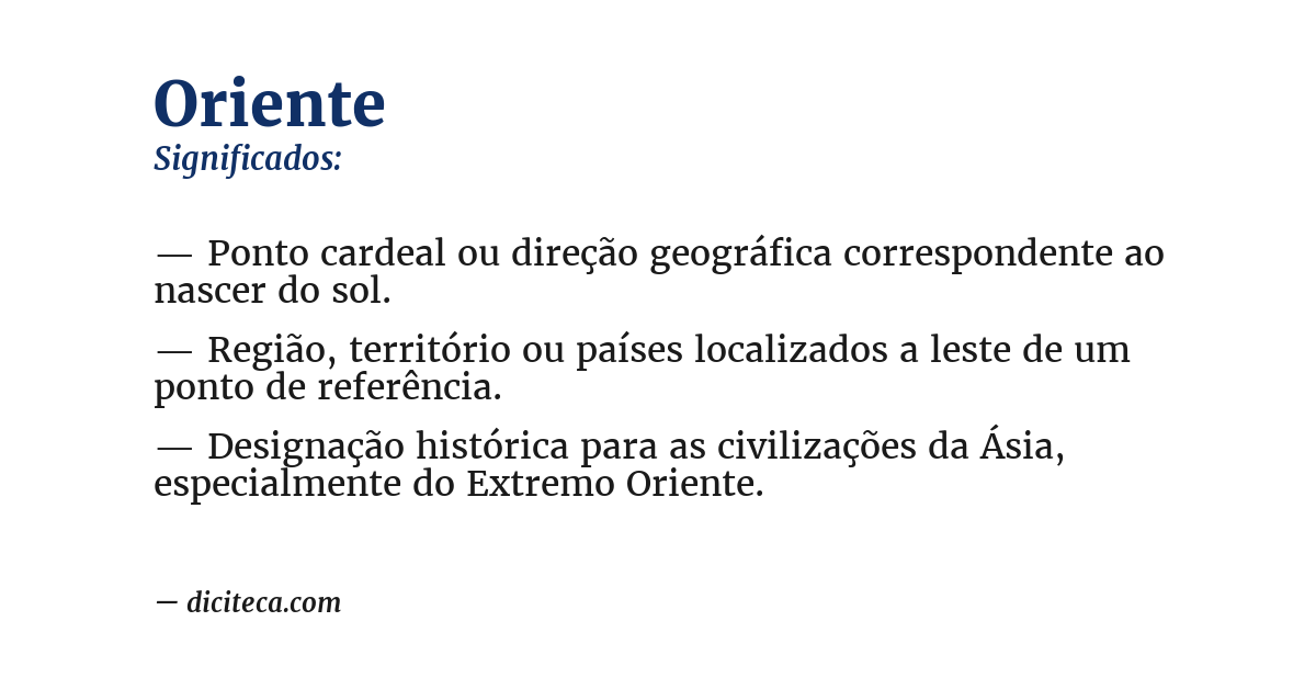Significado de oriente