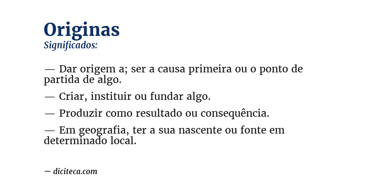 Significado de originas