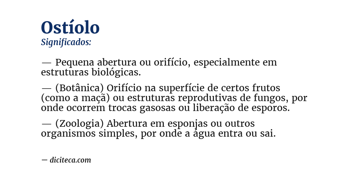 Significado de ostíolo
