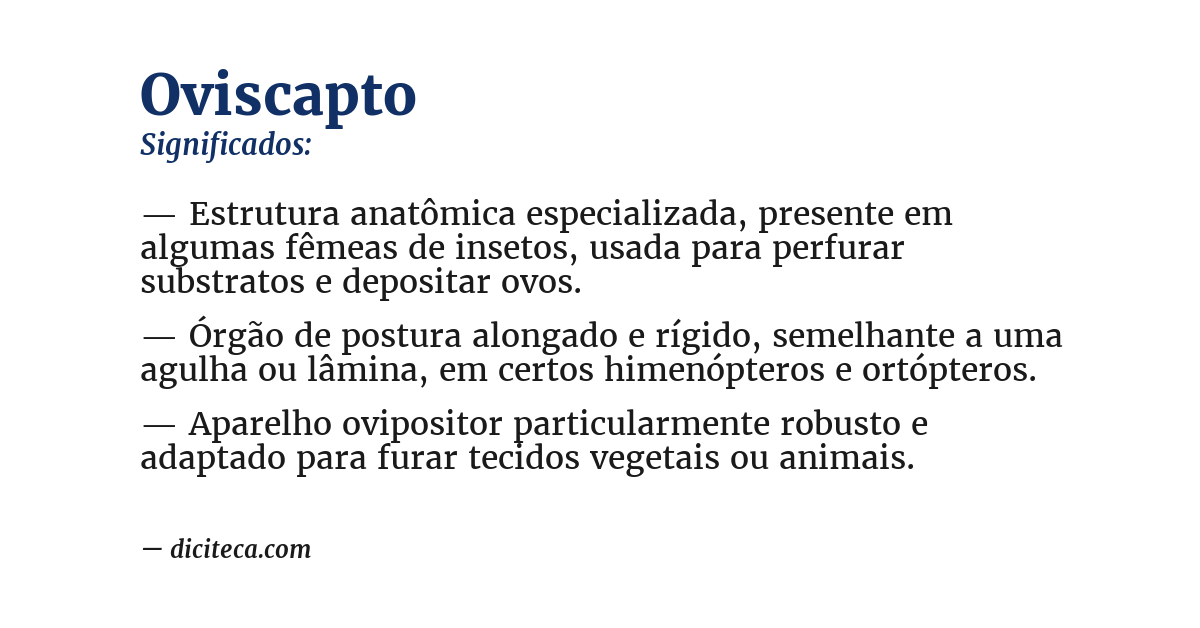 Significado de oviscapto